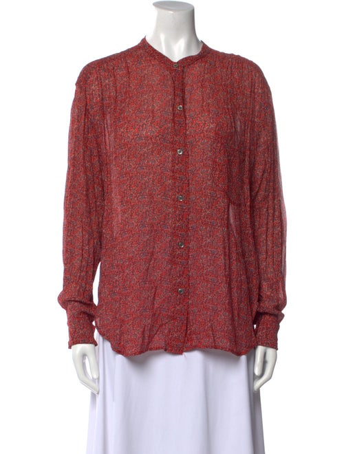 Étoile Isabel Marant Printed Crew Neck Button-Up Top