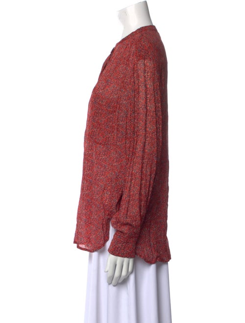Étoile Isabel Marant Printed Crew Neck Button-Up Top
