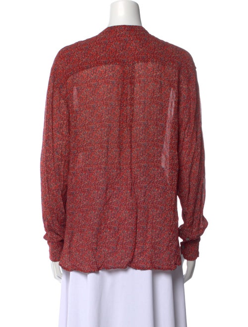 Étoile Isabel Marant Printed Crew Neck Button-Up Top