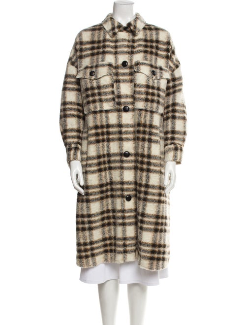 Étoile Isabel Marant Merino Wool Plaid Print Coat