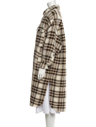 Étoile Isabel Marant Merino Wool Plaid Print Coat