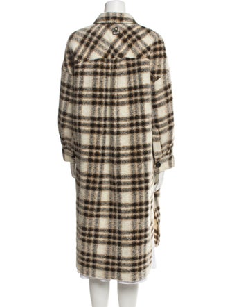Étoile Isabel Marant Merino Wool Plaid Print Coat
