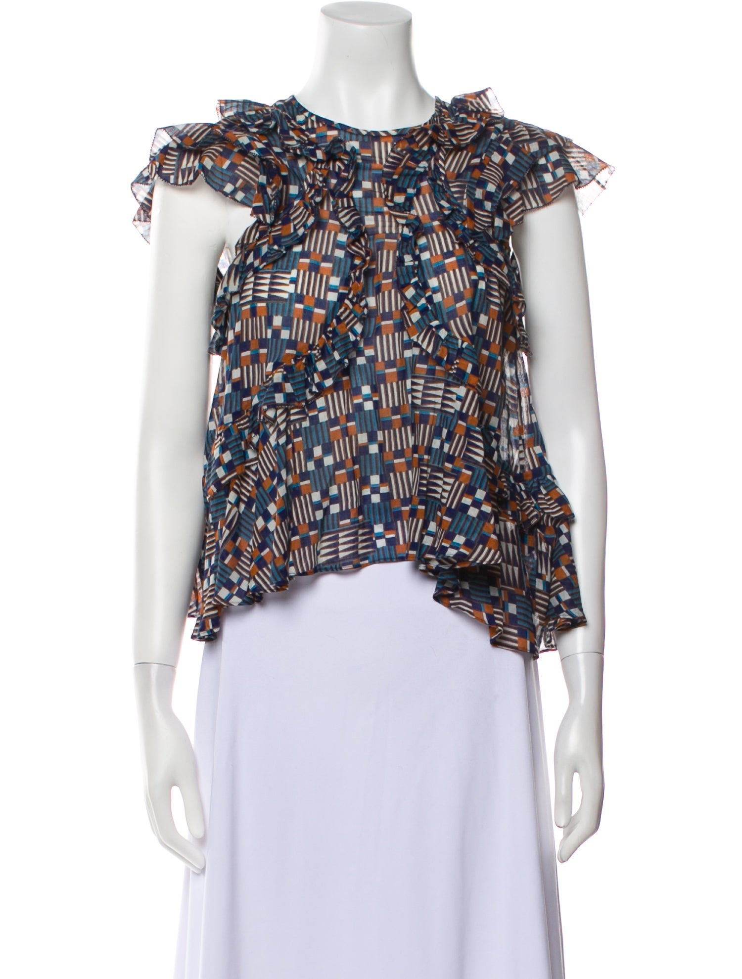 Étoile Isabel Marant Printed Bateau Neckline Blouse