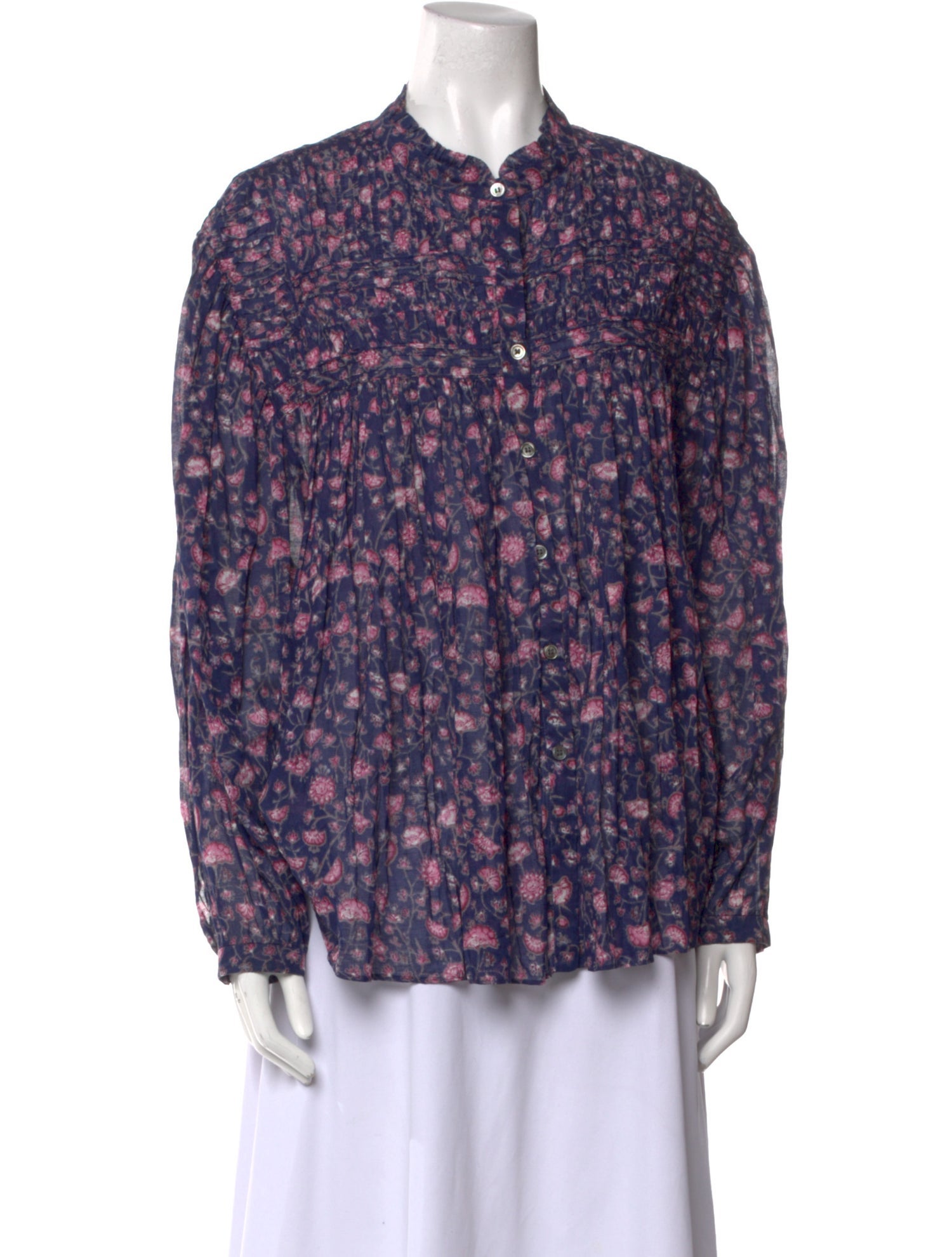 Étoile Isabel Marant Floral Print Mock Neck Blouse