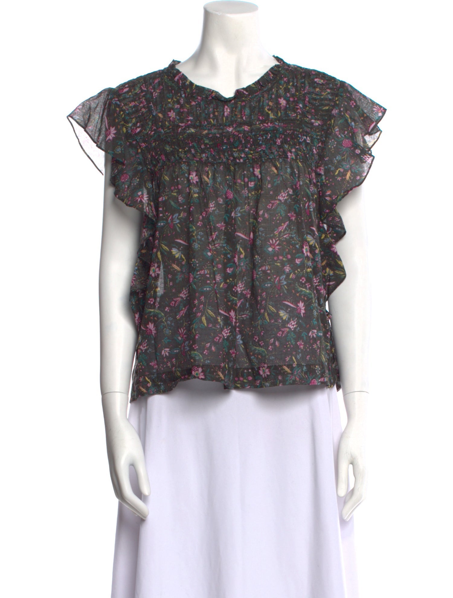 Étoile Isabel Marant Floral Print Mock Neck Blouse