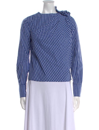 Étoile Isabel Marant Plaid Print Crew Neck Top