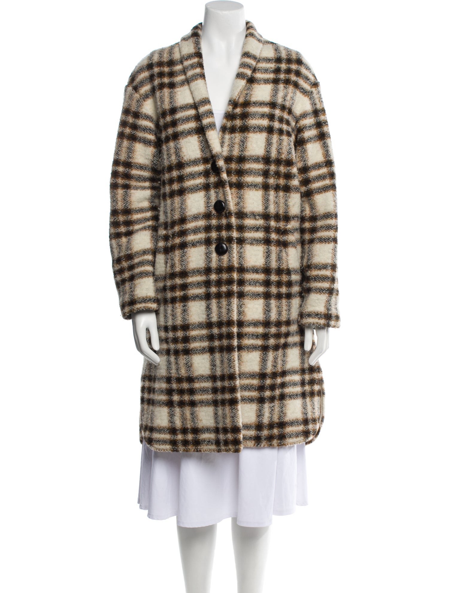 Étoile Isabel Marant Wool Plaid Print Coat