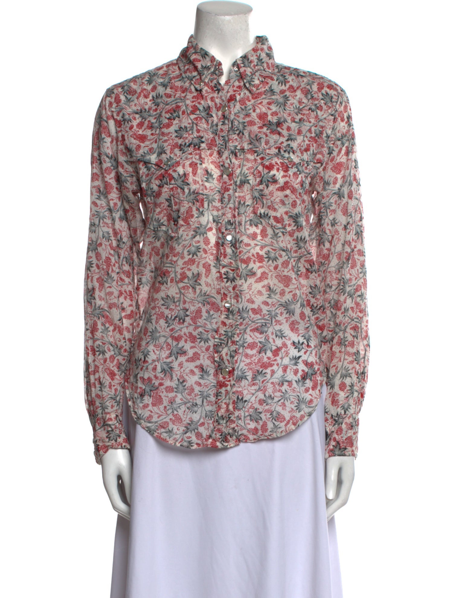 Étoile Isabel Marant Floral Print Mock Neck Blouse