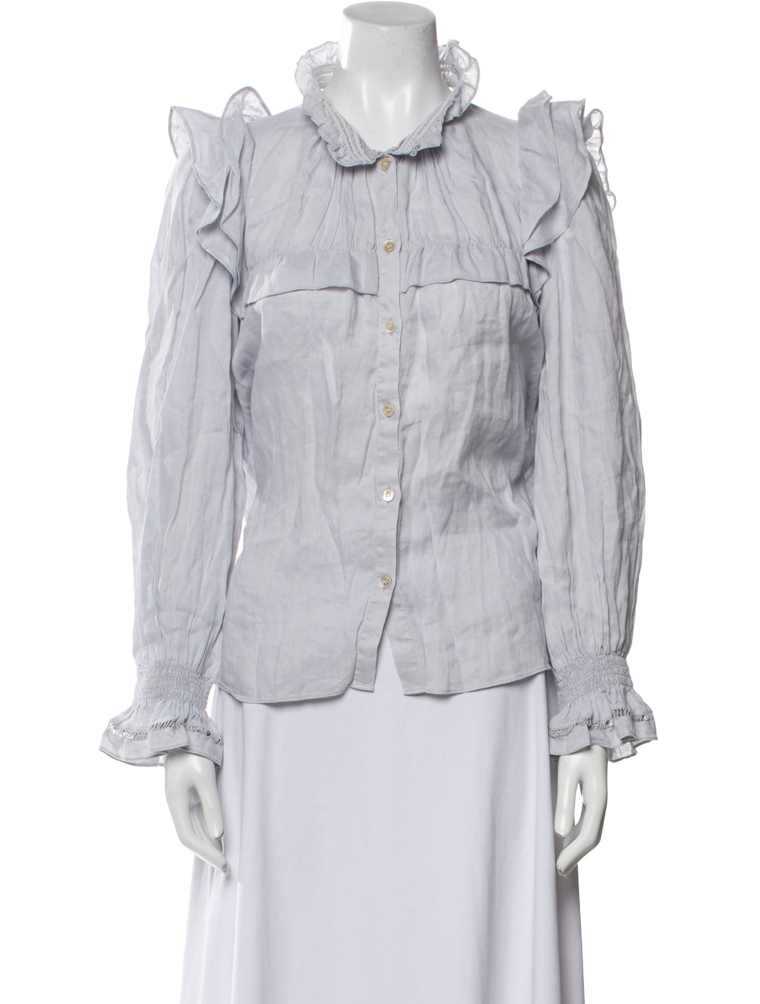 Étoile Isabel Marant Linen Long Sleeve Button-Up Top