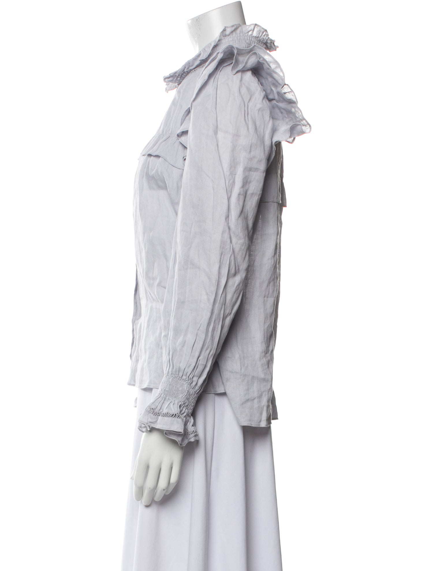 Étoile Isabel Marant Linen Long Sleeve Button-Up Top