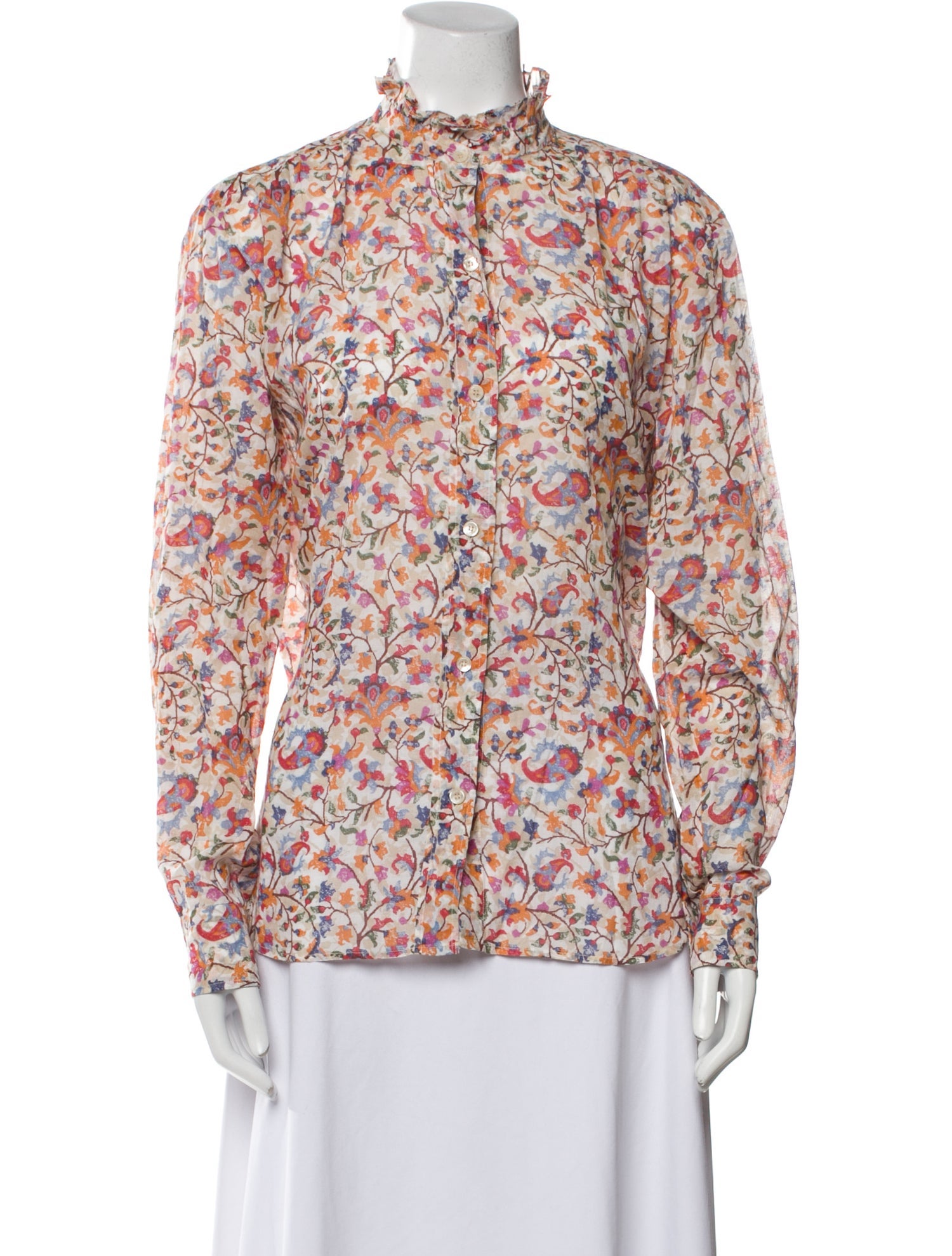 Étoile Isabel Marant Floral Print Mock Neck Blouse