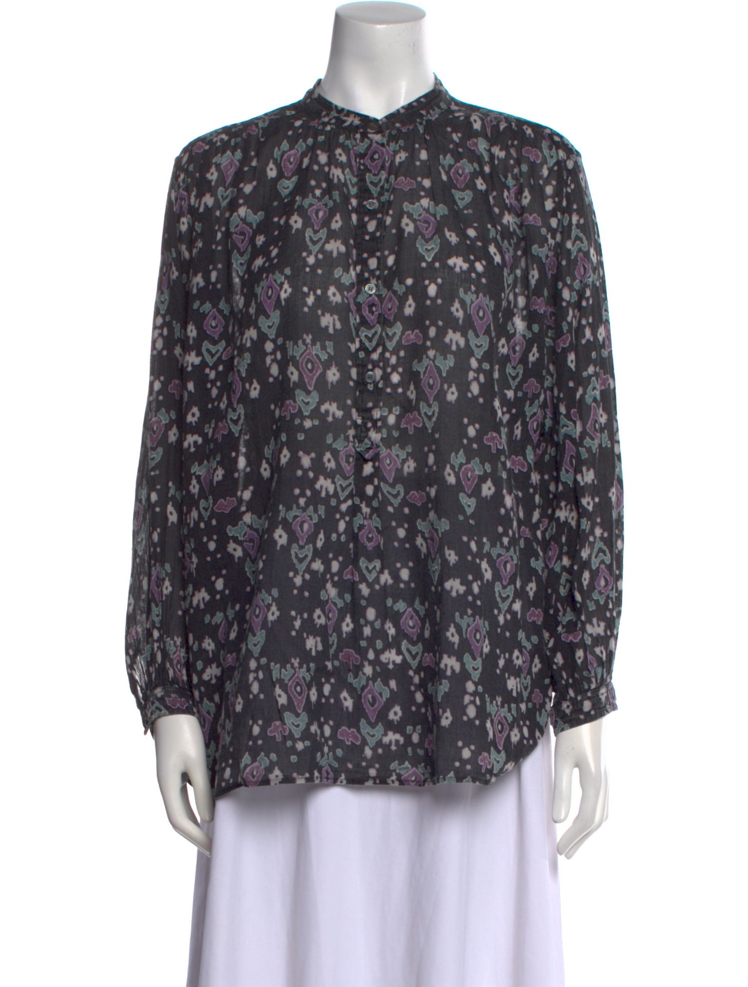 Étoile Isabel Marant Floral Print Mock Neck Blouse