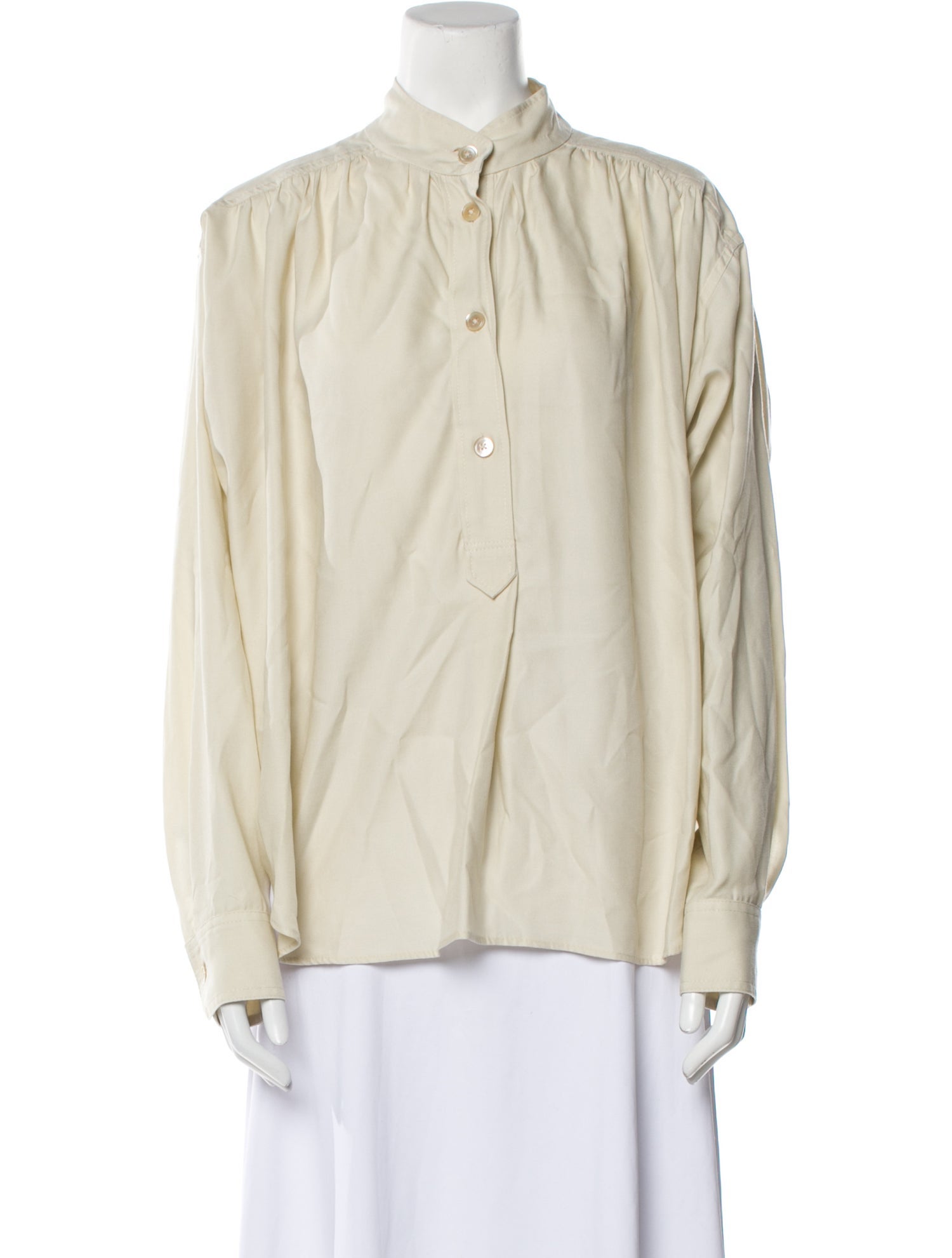 Étoile Isabel Marant Mock Neck Long Sleeve Button-Up Top