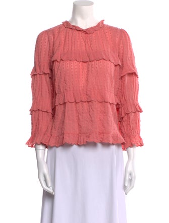Étoile Isabel Marant Mock Neck Three-Quarter Sleeve Blouse