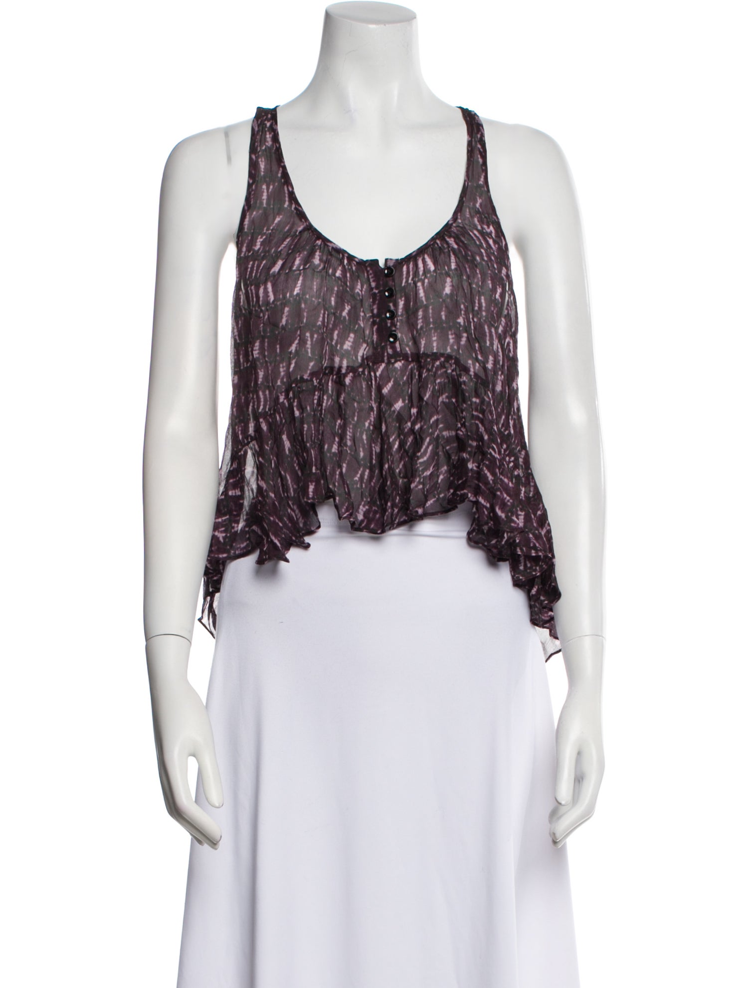 Étoile Isabel Marant Printed Scoop Neck Crop Top