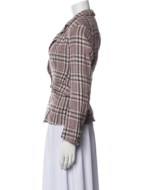 Étoile Isabel Marant Linen Plaid Print Blazer