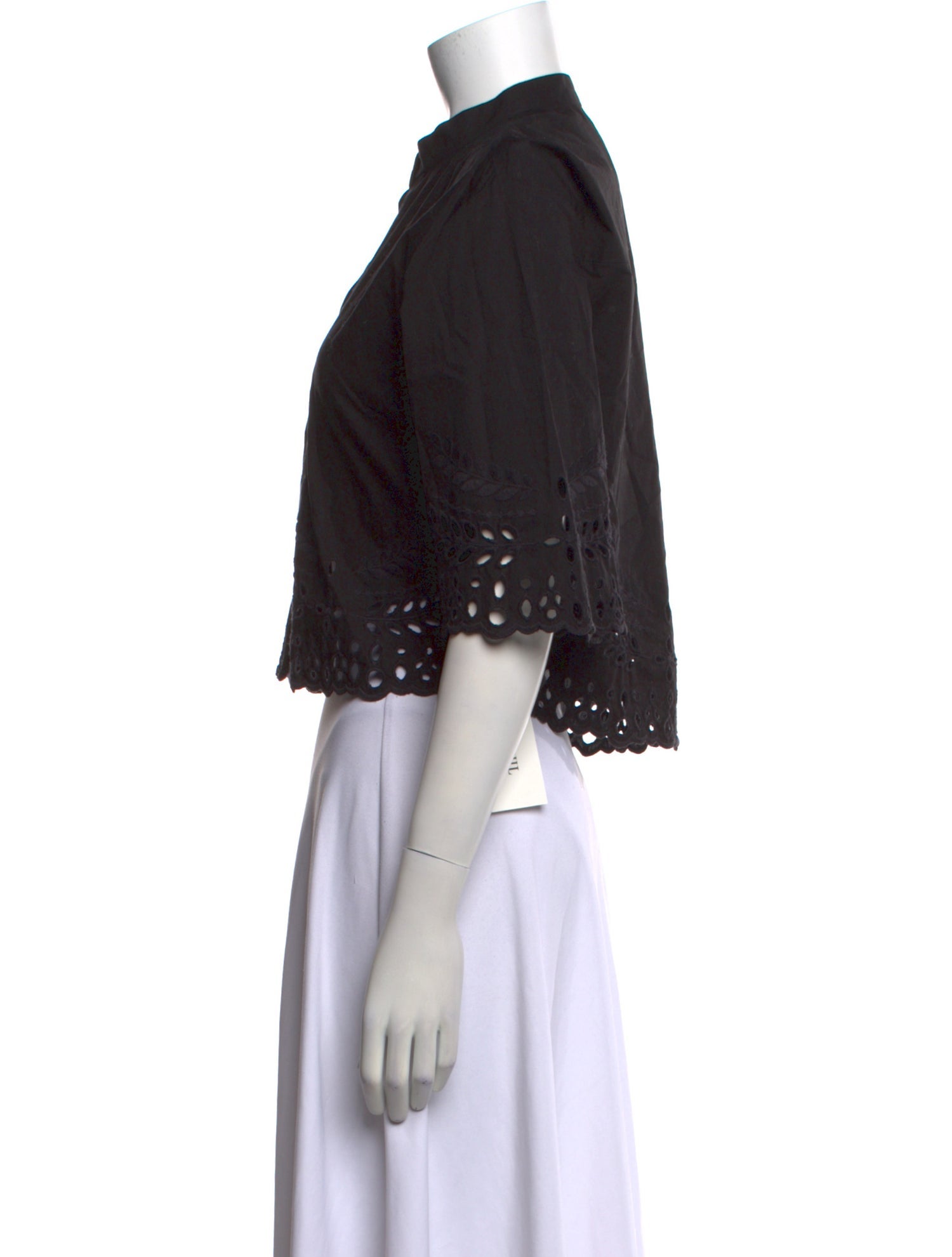 Étoile Isabel Marant Mock Neck Three-Quarter Sleeve Crop Top