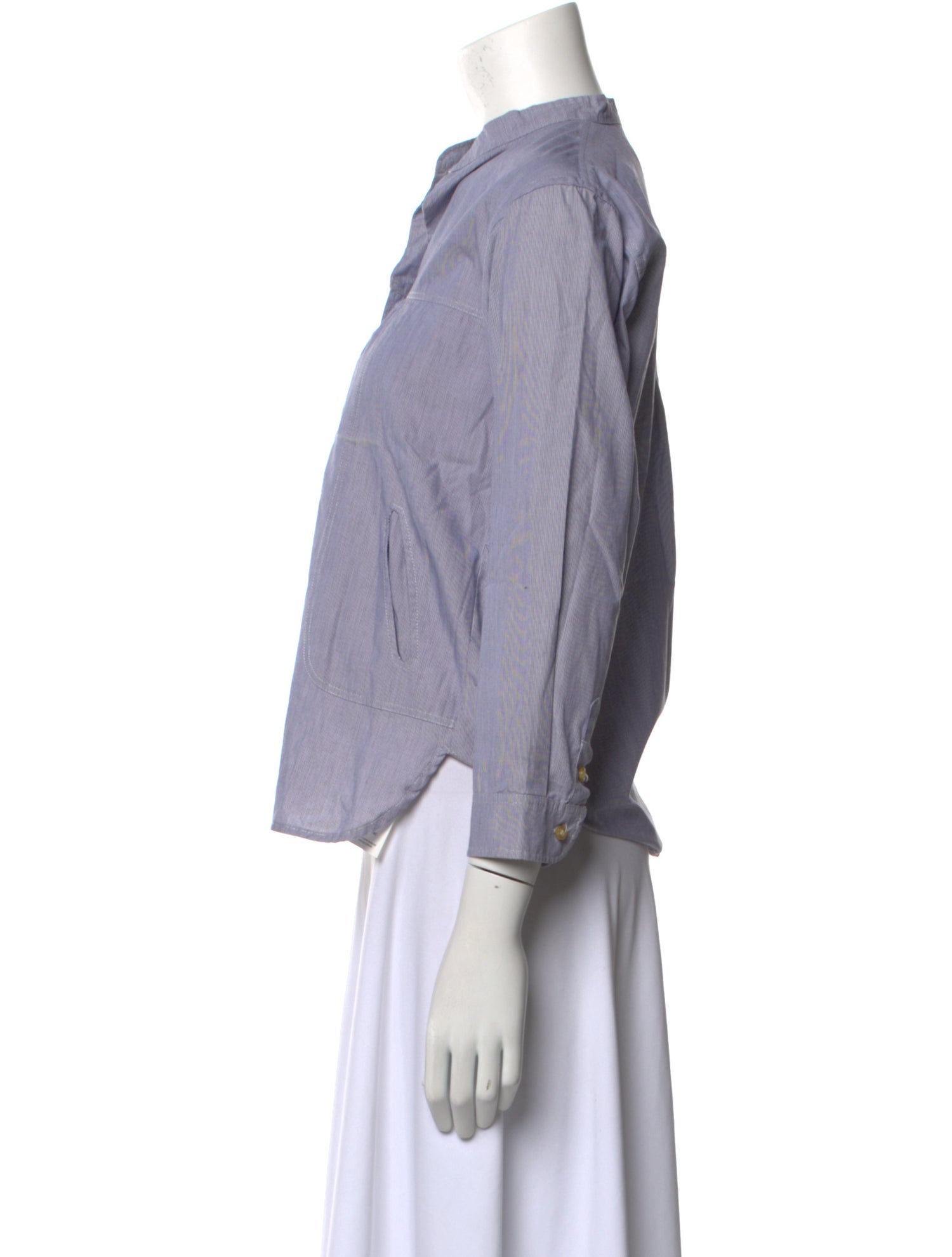 Étoile Isabel Marant V-Neck Three-Quarter Sleeve Button-Up Top