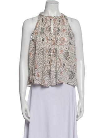 Étoile Isabel Marant Floral Print Square Neckline Crop Top