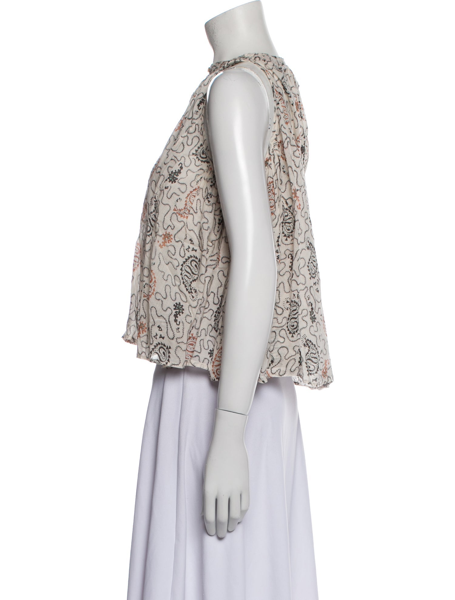 Étoile Isabel Marant Floral Print Square Neckline Crop Top