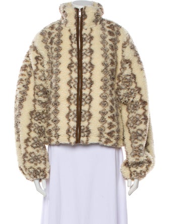 Étoile Isabel Marant Animal Print Faux Fur Jacket