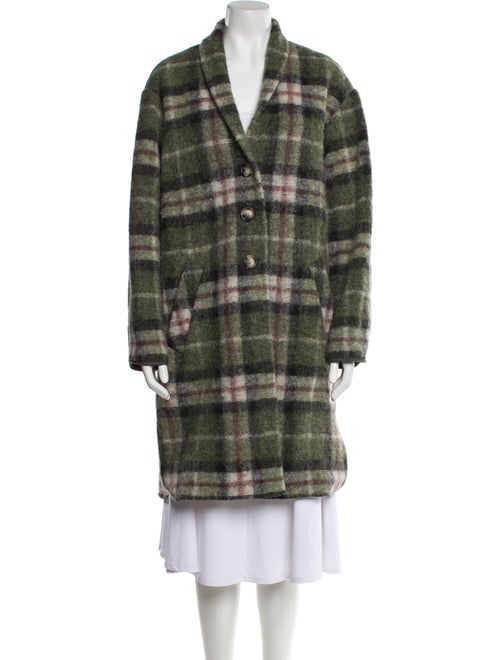 Étoile Isabel Marant Wool Plaid Print Peacoat