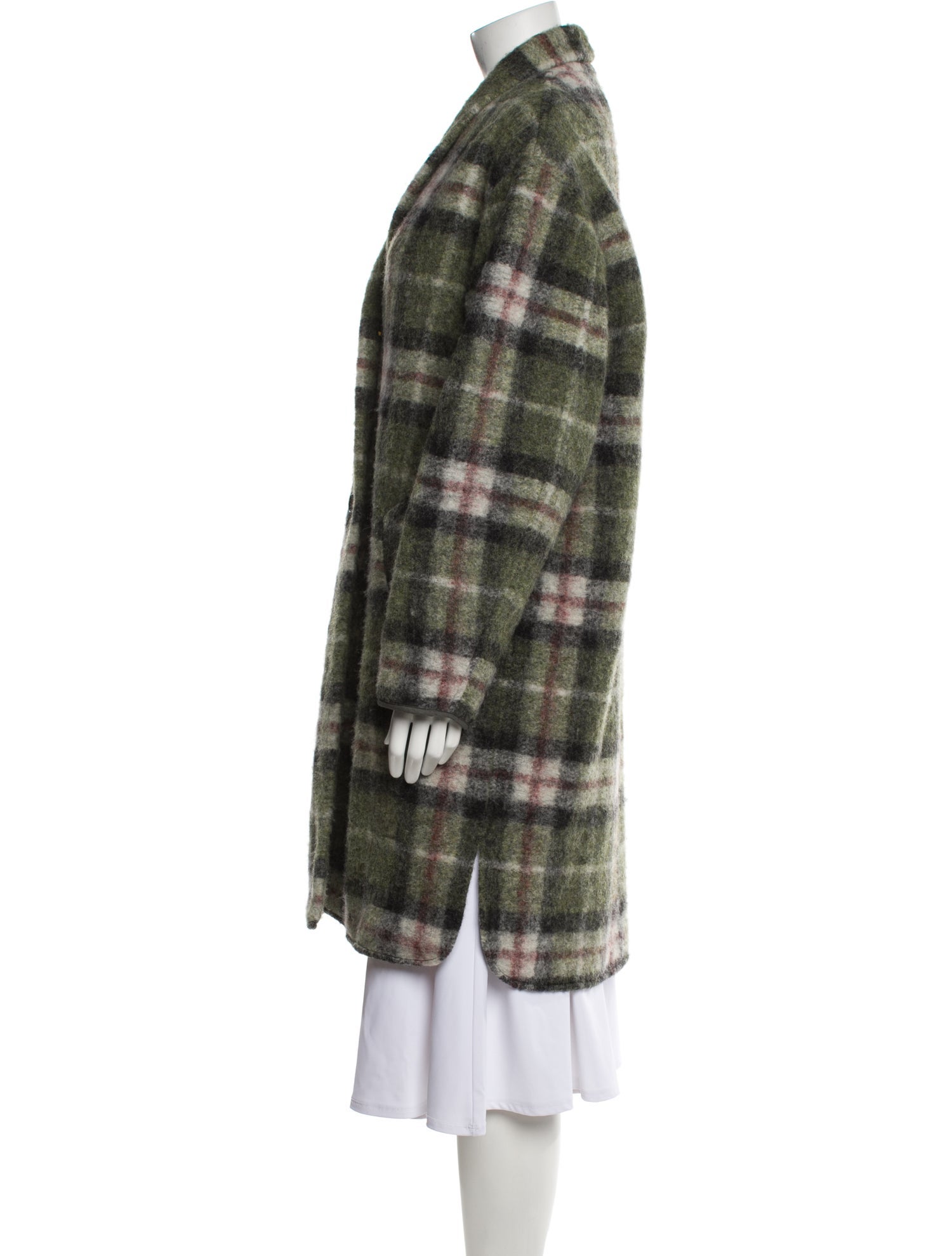 Étoile Isabel Marant Wool Plaid Print Peacoat