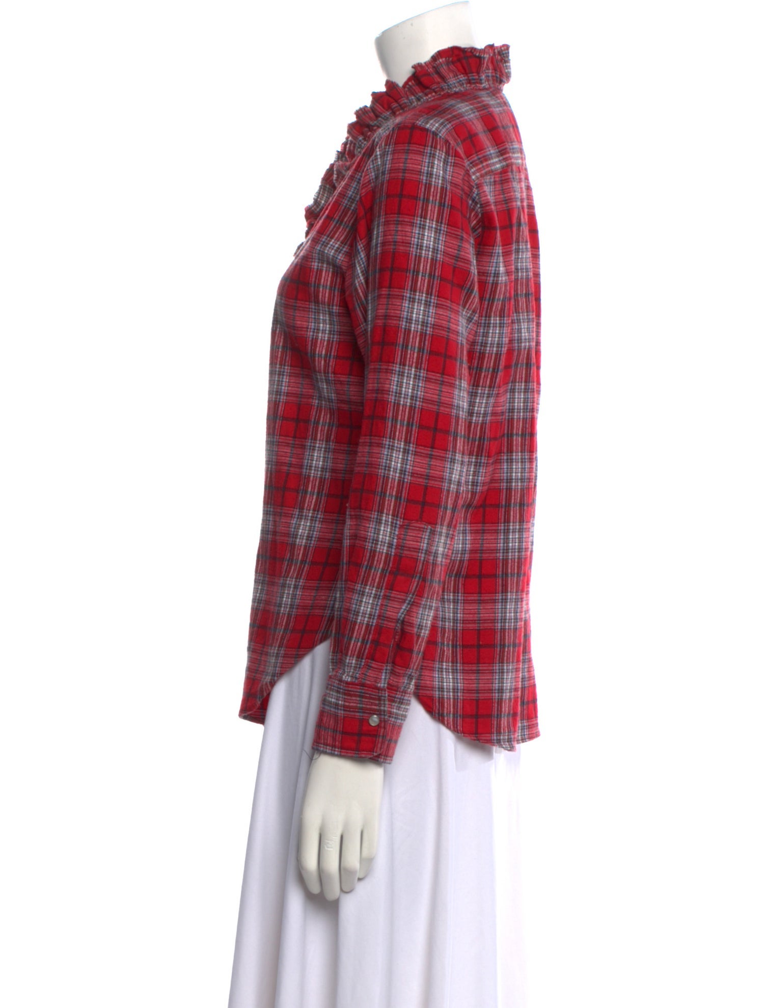 Étoile Isabel Marant Plaid Print Long Sleeve Button-Up Top