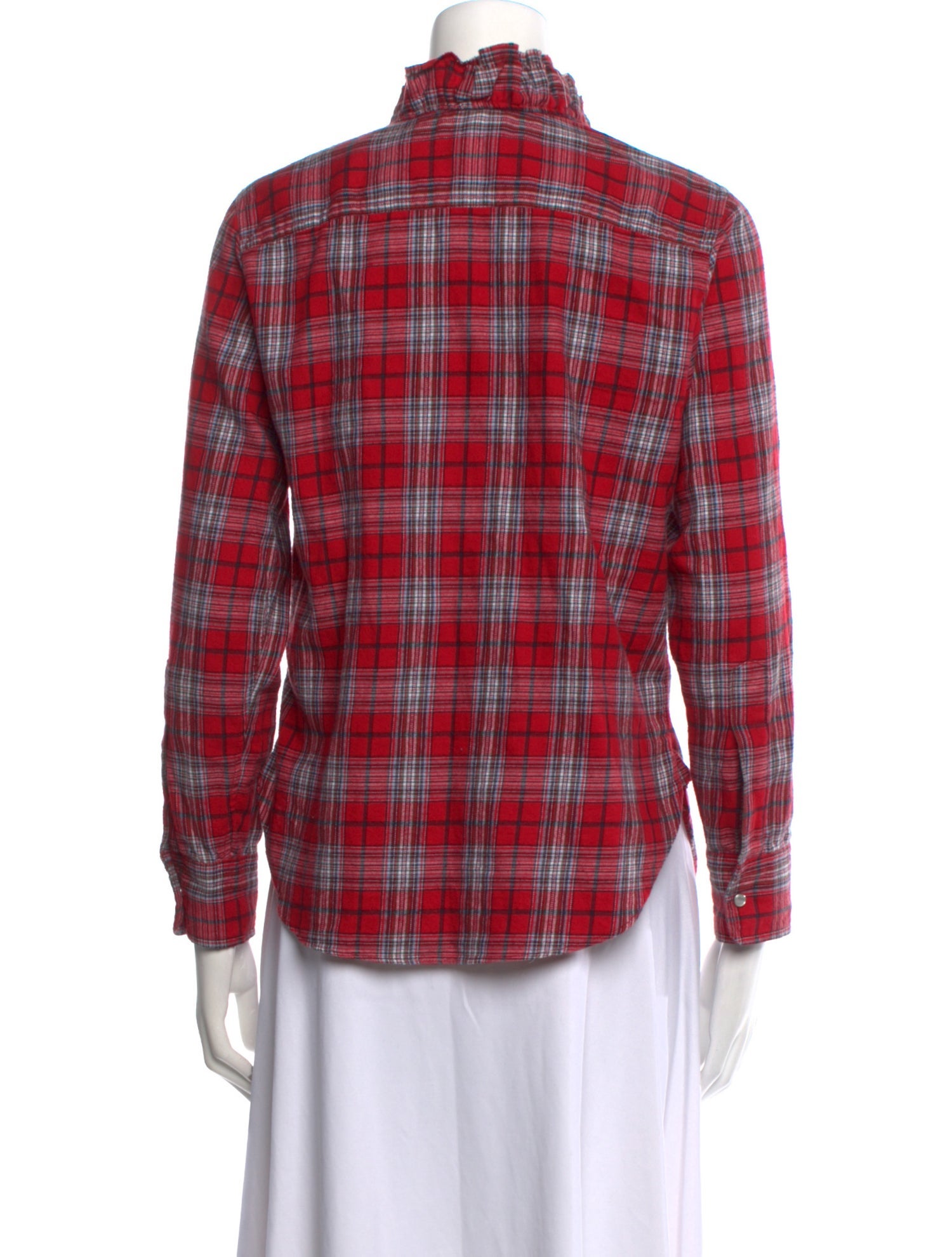 Étoile Isabel Marant Plaid Print Long Sleeve Button-Up Top
