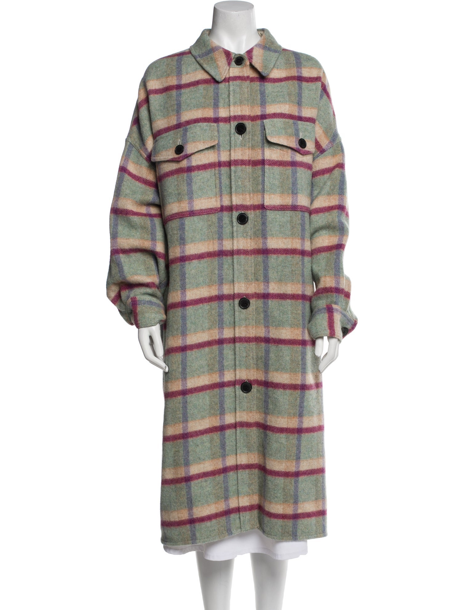 Étoile Isabel Marant Wool Plaid Print Coat w/ Tags