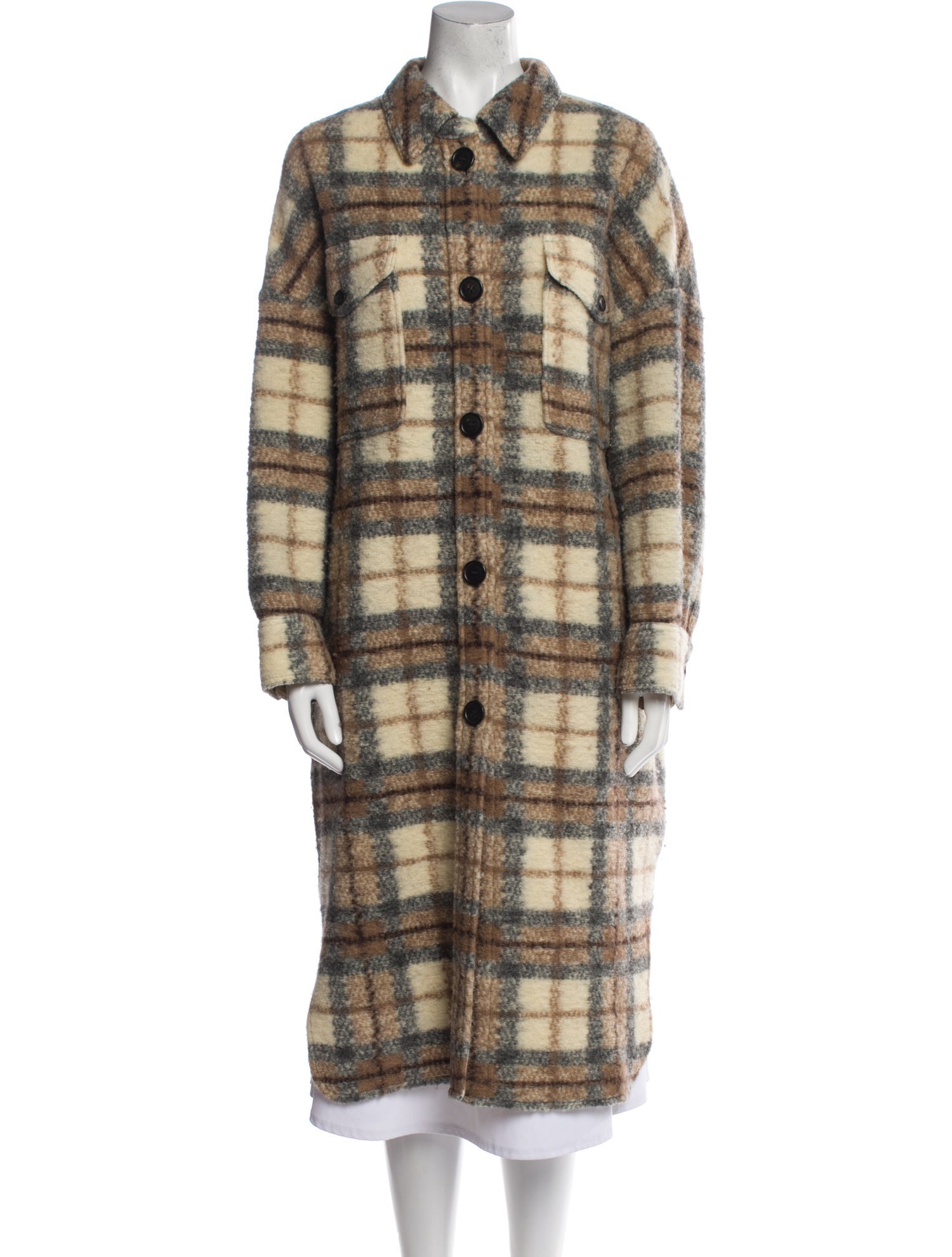 Étoile Isabel Marant Wool Plaid Print Coat
