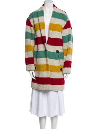 Étoile Isabel Marant Wool Striped Faux Fur Coat