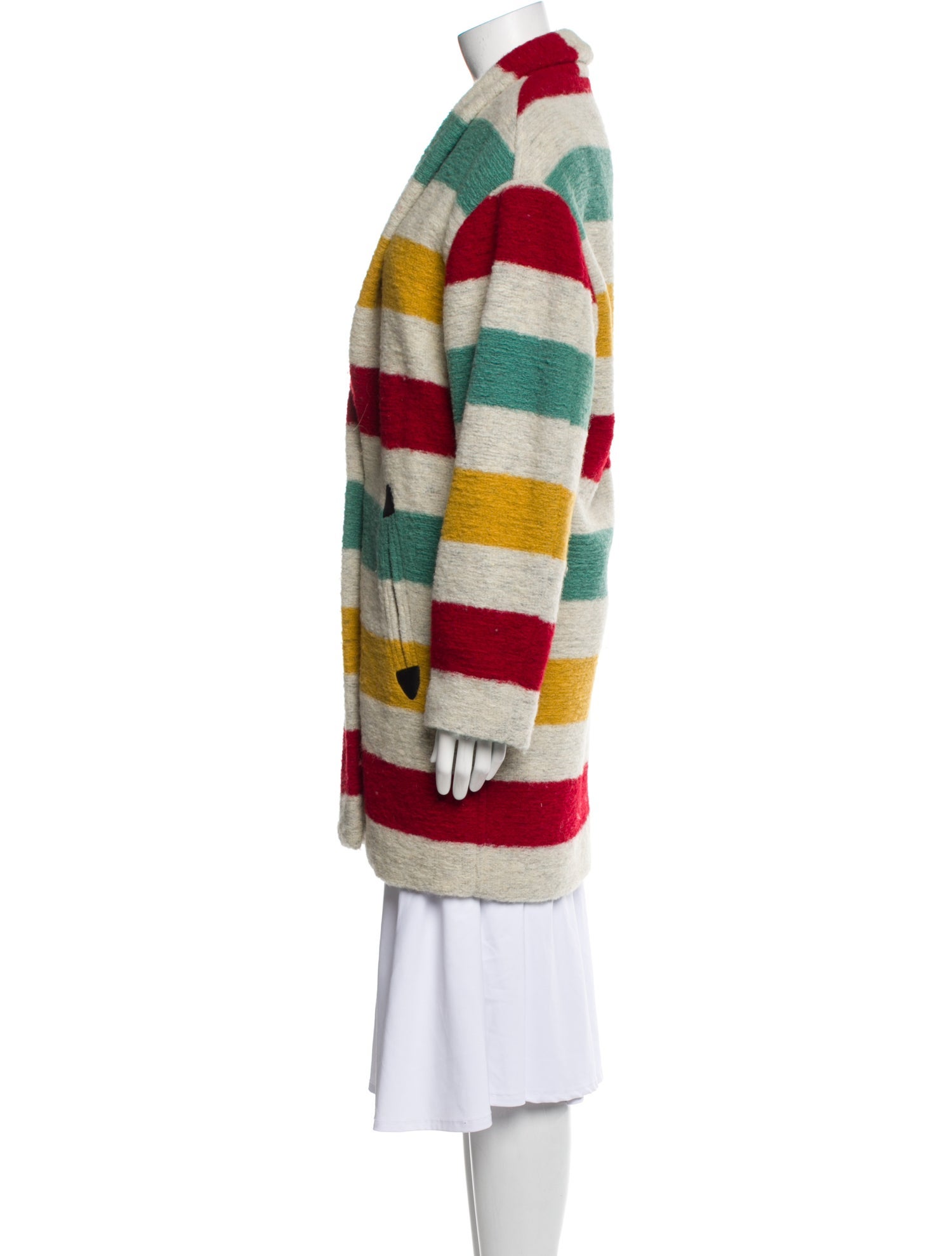 Étoile Isabel Marant Wool Striped Faux Fur Coat