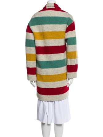 Étoile Isabel Marant Wool Striped Faux Fur Coat
