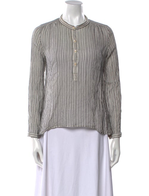Étoile Isabel Marant Striped Mock Neck Button-Up Top