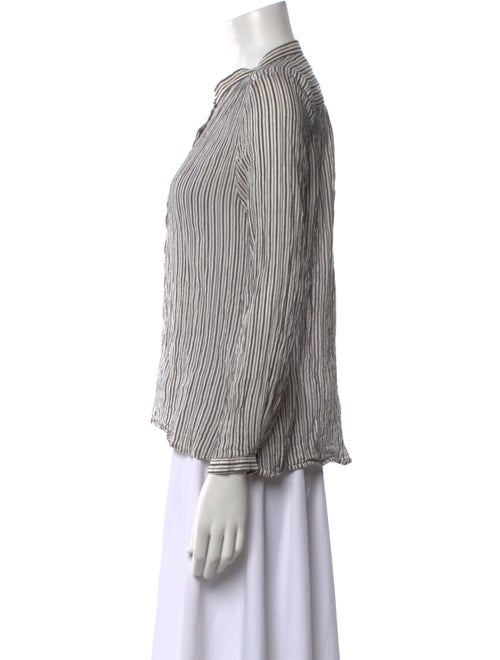 Étoile Isabel Marant Striped Mock Neck Button-Up Top