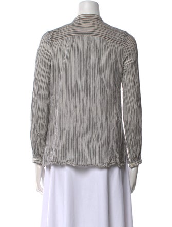 Étoile Isabel Marant Striped Mock Neck Button-Up Top