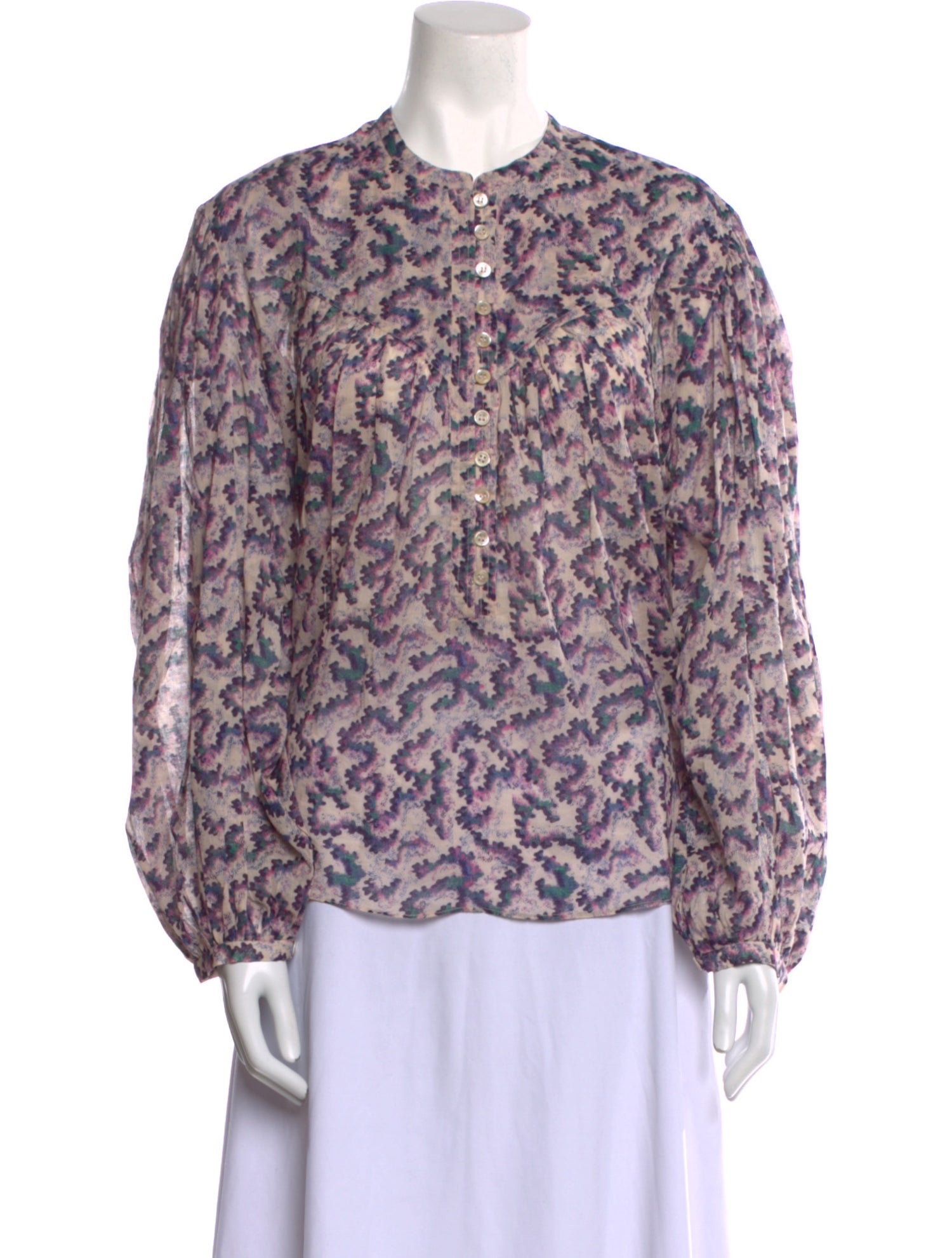 Étoile Isabel Marant Printed Mock Neck Blouse