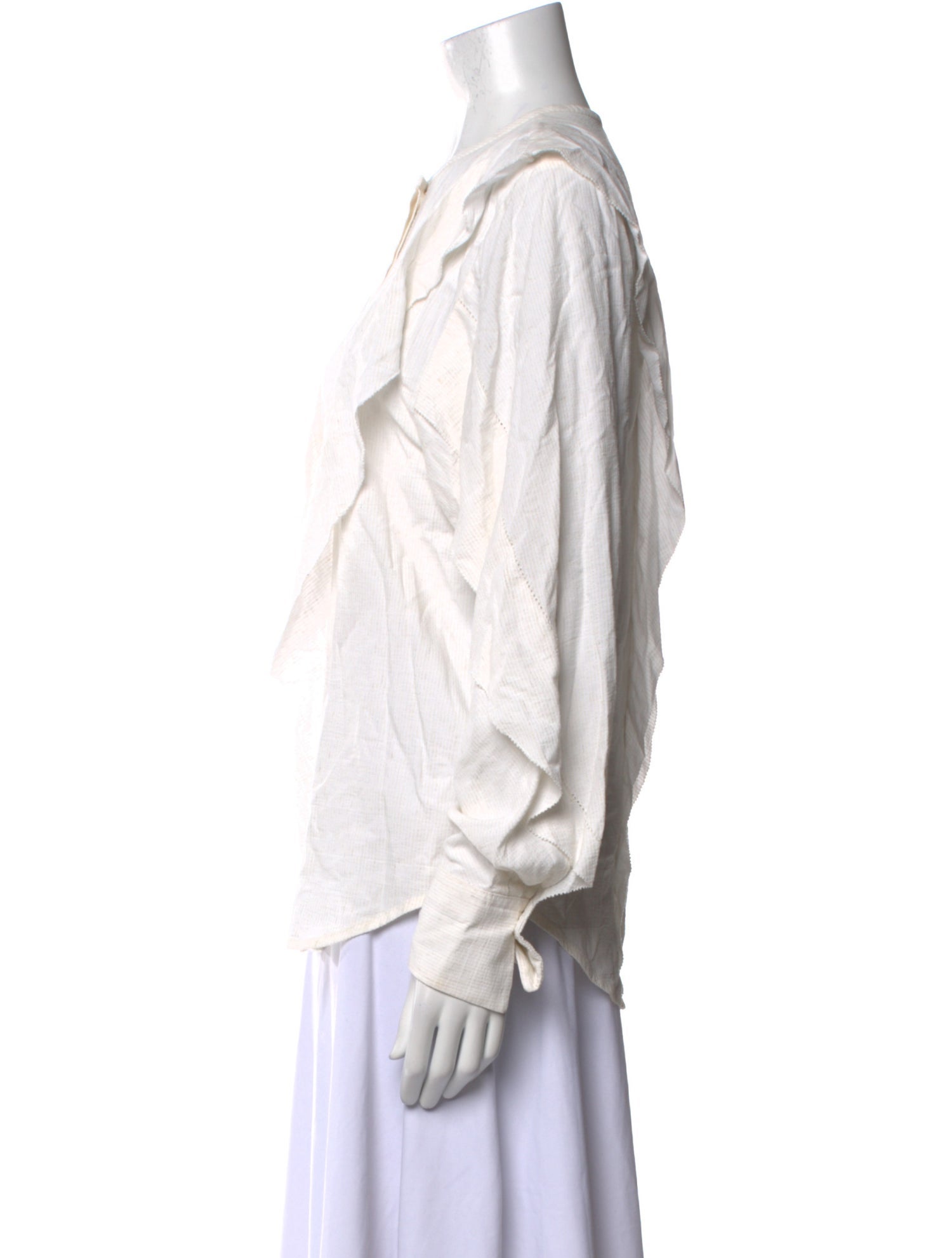 Étoile Isabel Marant Crew Neck Long Sleeve Button-Up Top