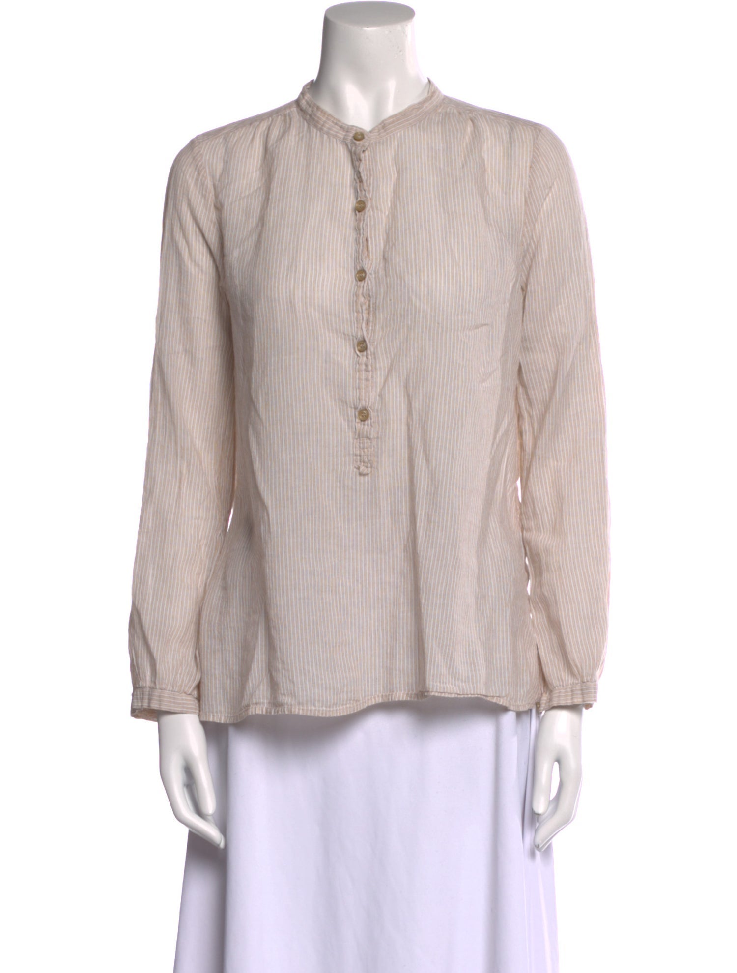 Étoile Isabel Marant Striped Mock Neck Button-Up Top