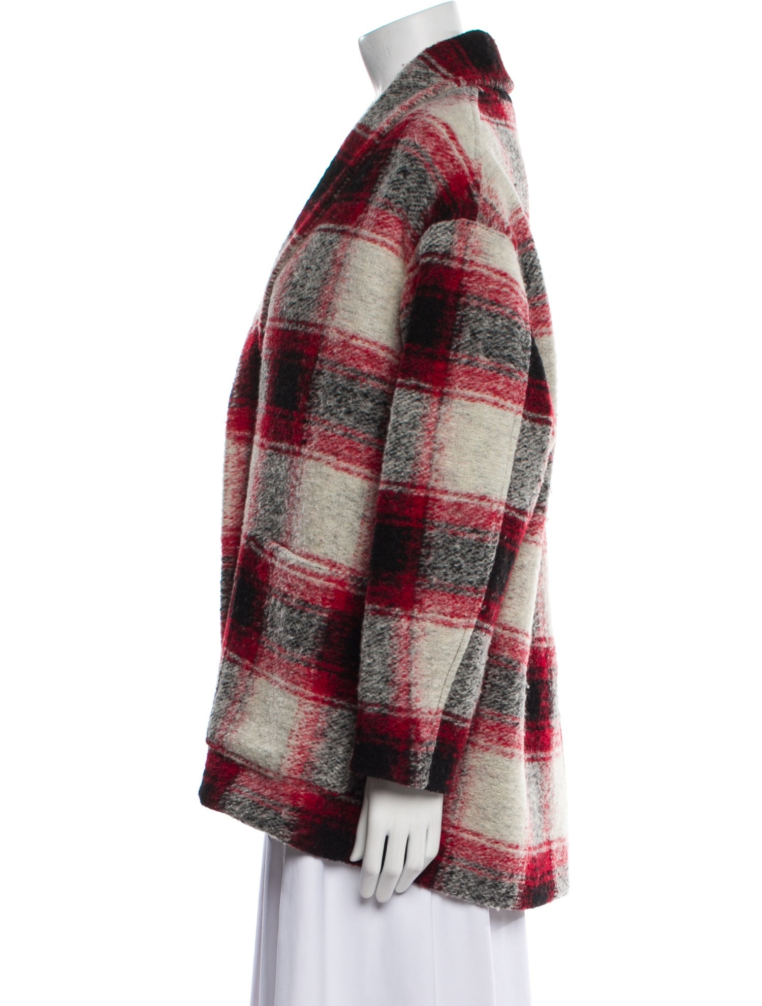 Étoile Isabel Marant Wool Plaid Print Coat