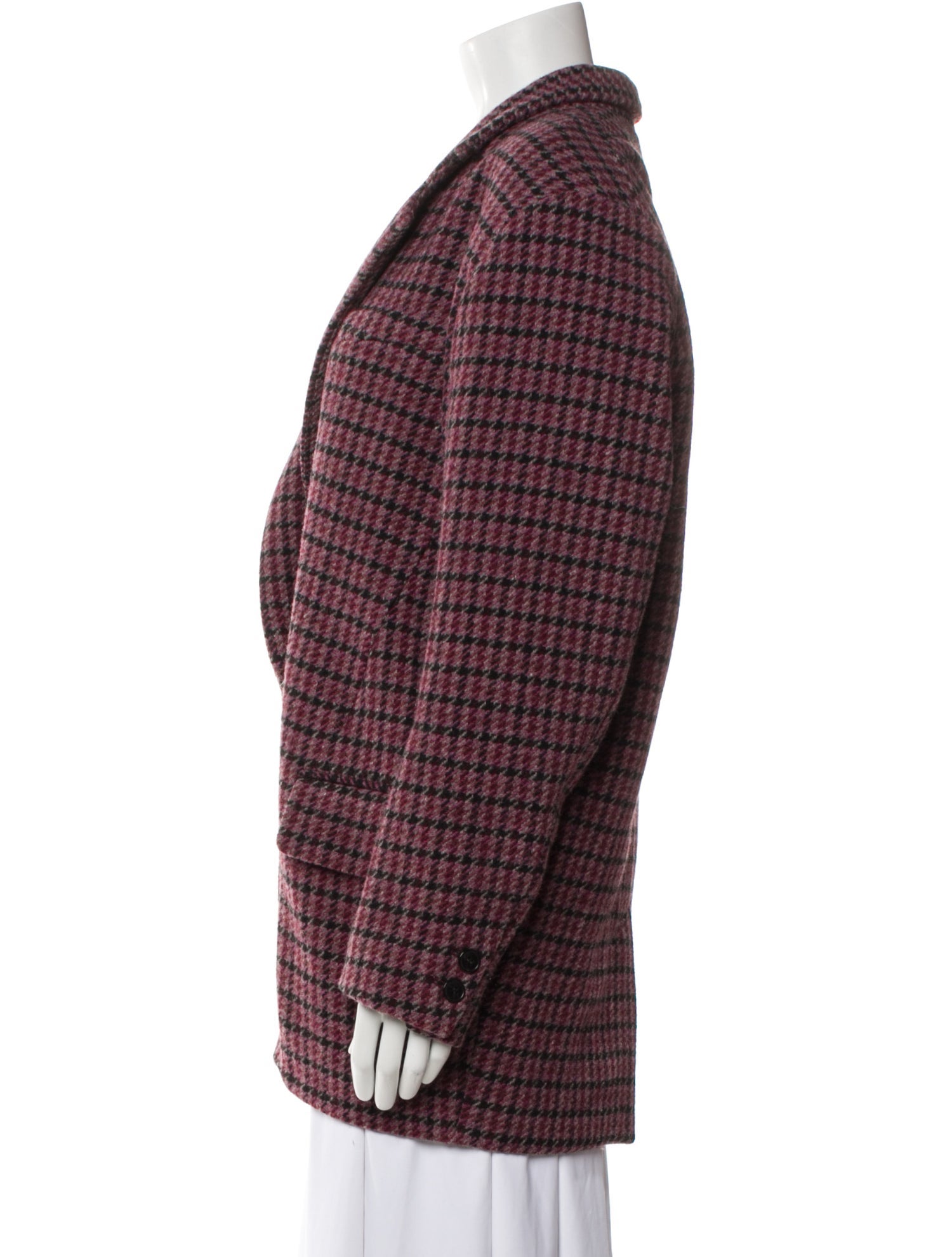 Étoile Isabel Marant Virgin Wool Plaid Print Peacoat
