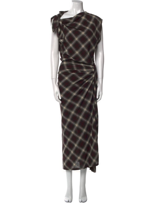 Étoile Isabel Marant Plaid Print Long Dress