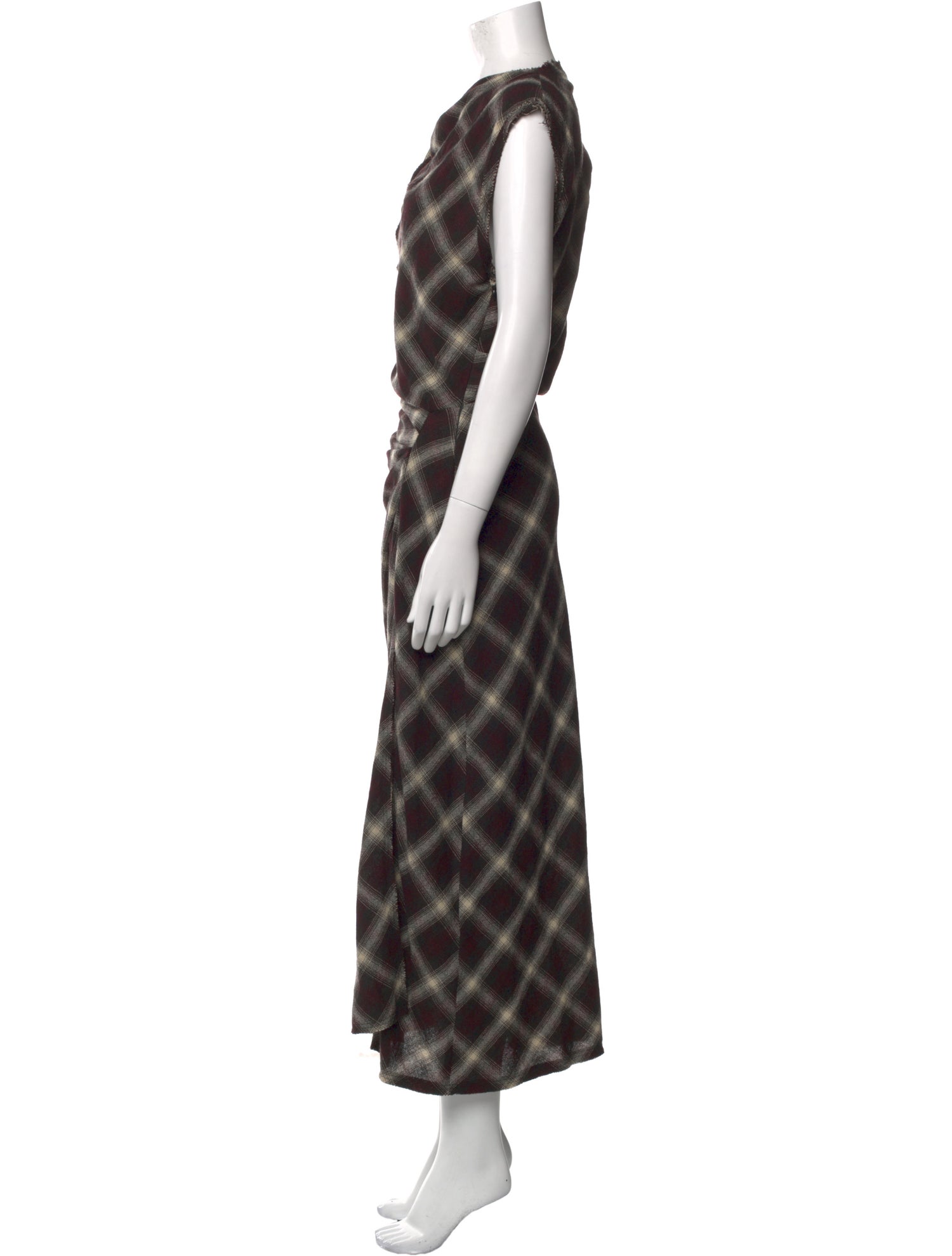 Étoile Isabel Marant Plaid Print Long Dress