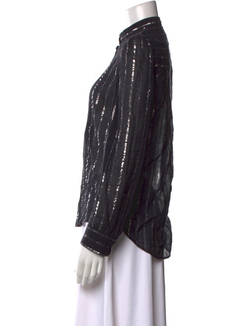 Étoile Isabel Marant Striped Mock Neck Button-Up Top