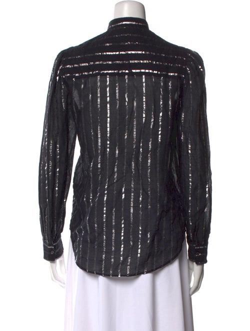 Étoile Isabel Marant Striped Mock Neck Button-Up Top