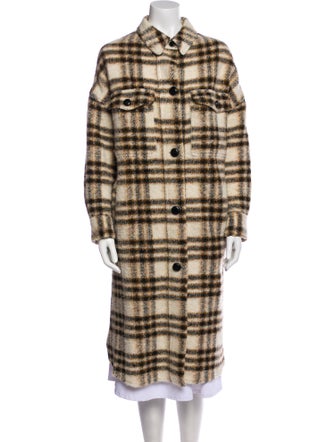 Étoile Isabel Marant Merino Wool Plaid Print Coat
