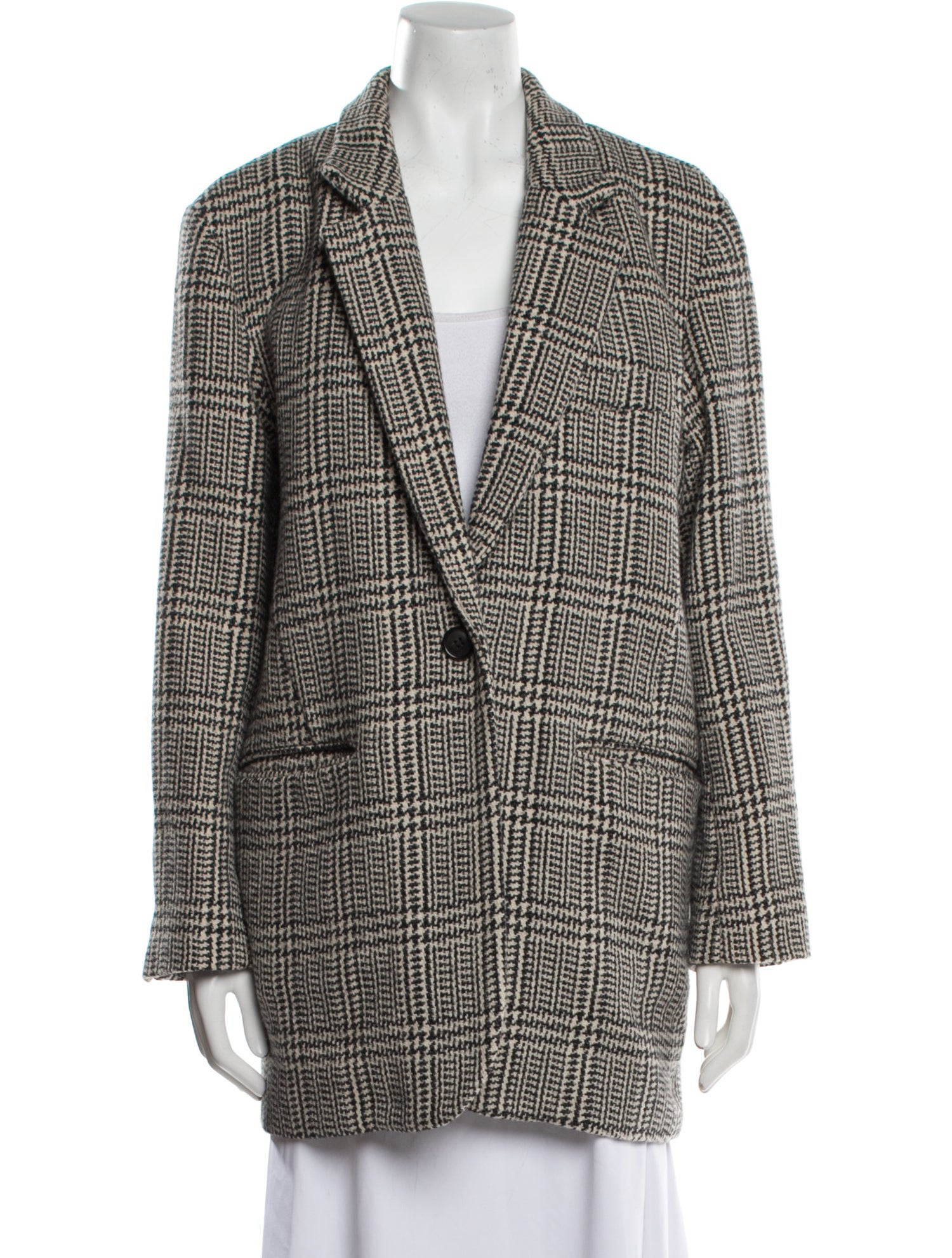 Étoile Isabel Marant Wool Houndstooth Print Blazer