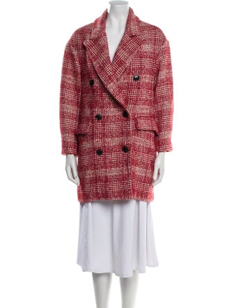 Étoile Isabel Marant Virgin Wool Plaid Print Peacoat