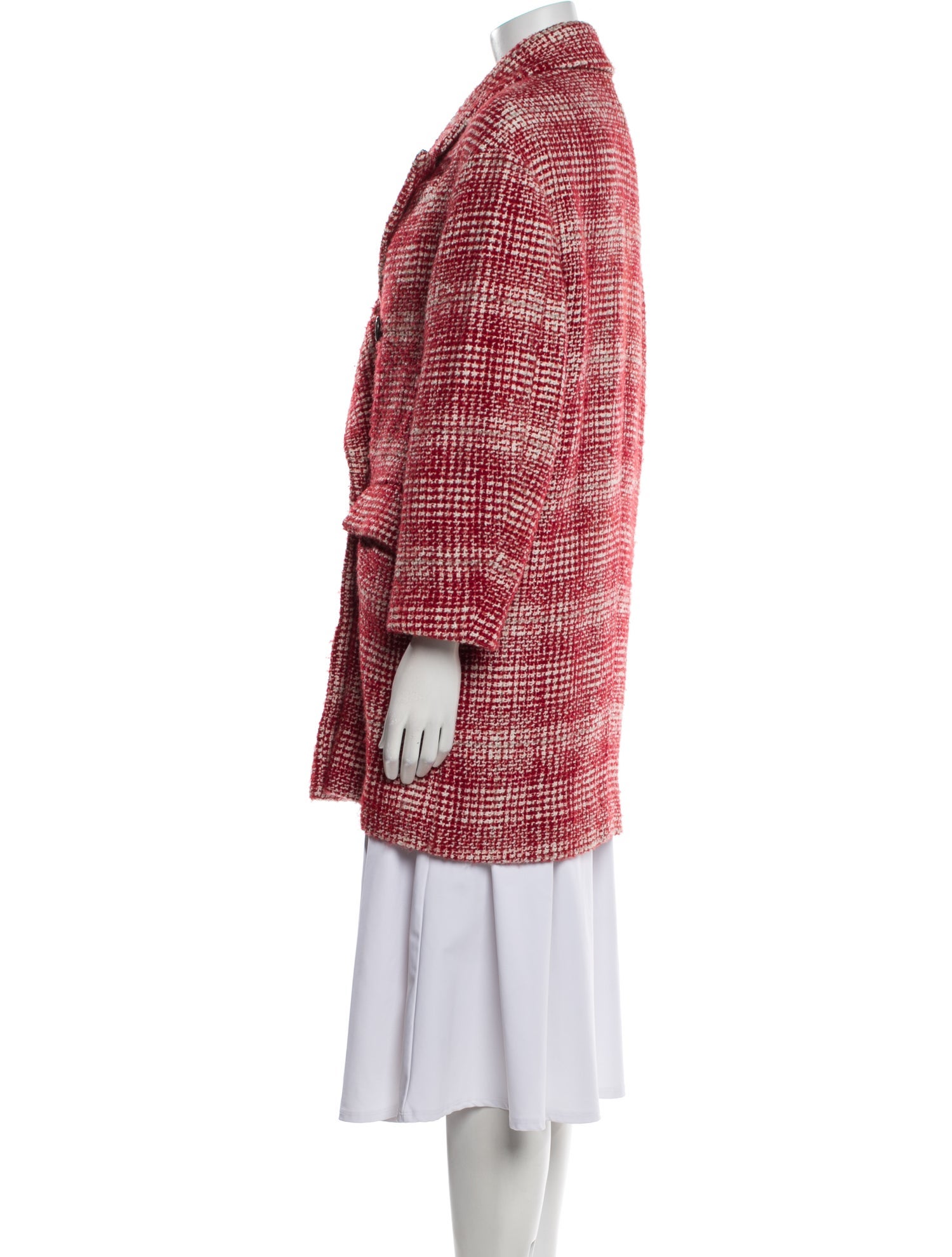 Étoile Isabel Marant Virgin Wool Plaid Print Peacoat